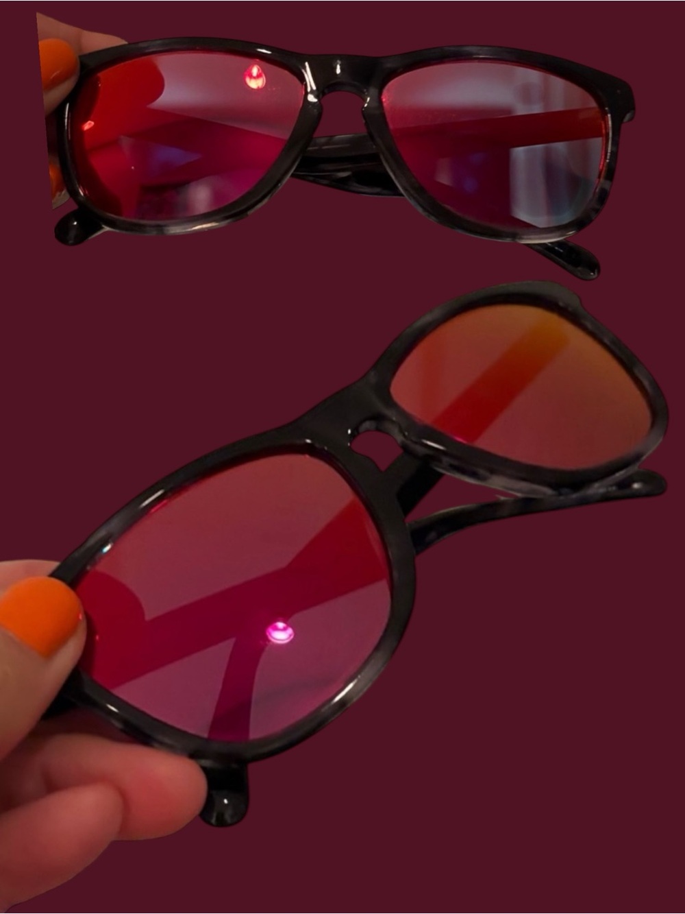 Oakley Black Frame Sunglasses with Pink Mirrored Lenses Frogskins LX